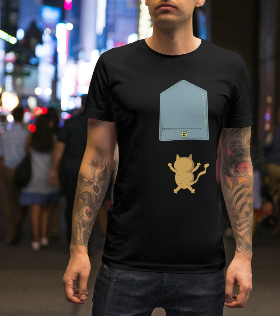 Folling Cat Pocket Drawer Adventures T-Shirt