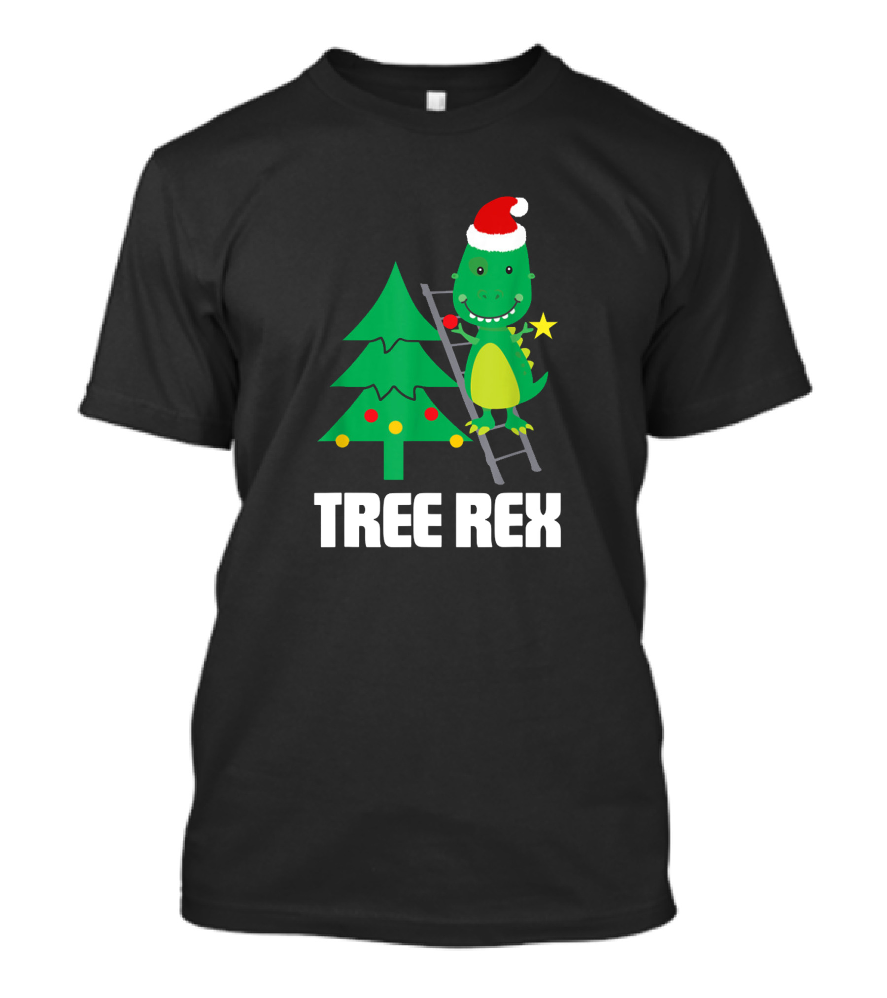 Tree Rex Dinosaur Christmas Tree Dino Lover Santa Hat Holiday Humor T-Shirt