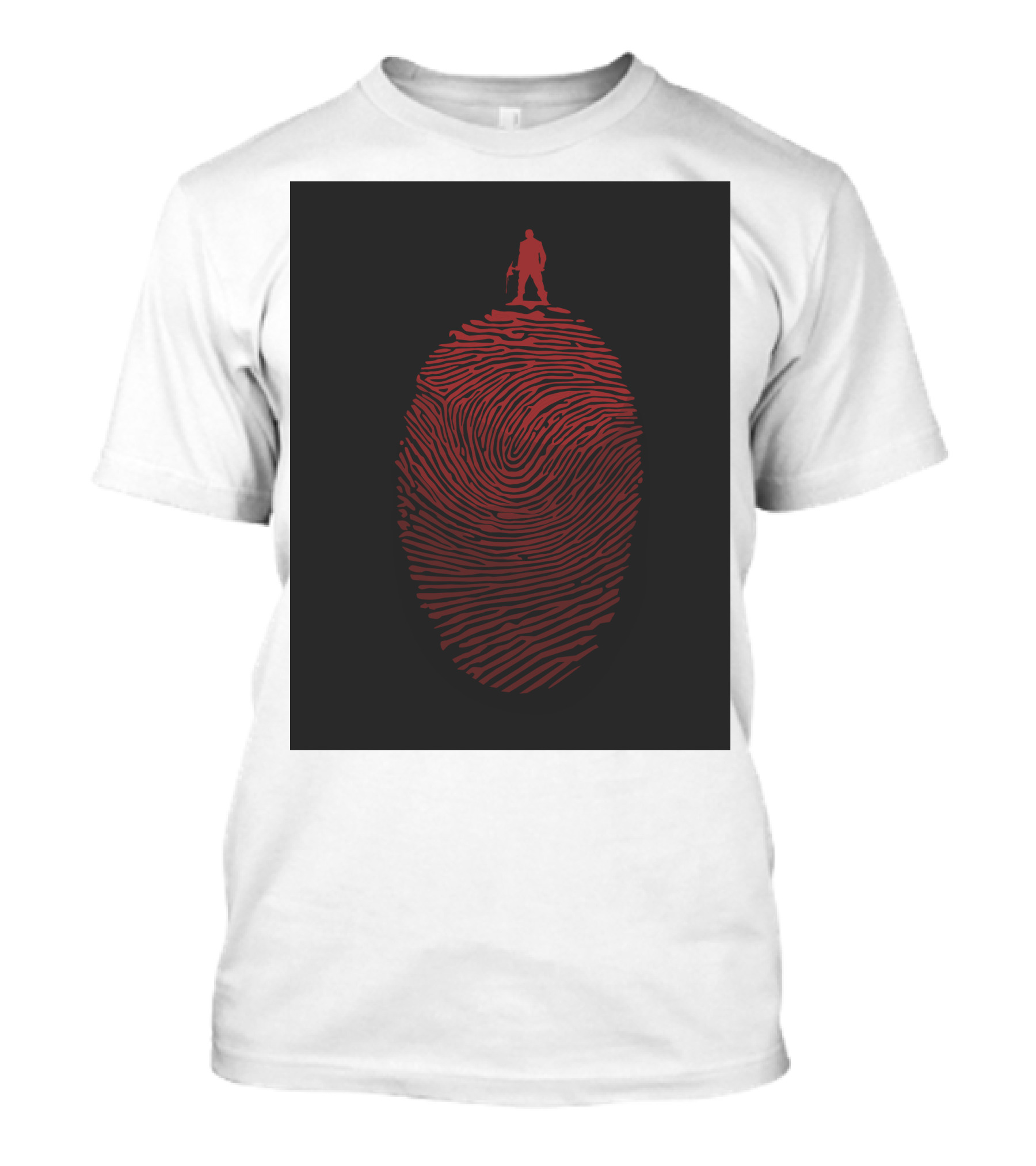 Identity: Red Fingerprint With Standing Figure T-Shirt