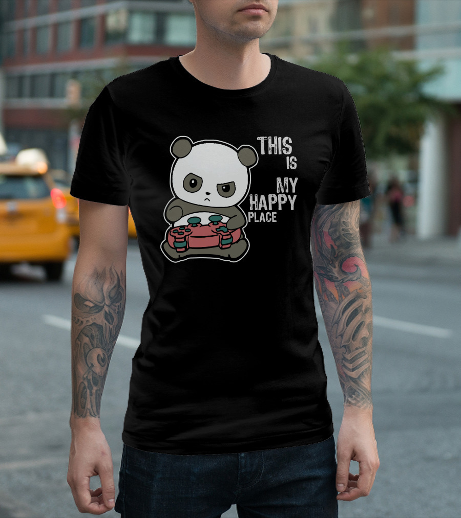 This Is My Happy Place Panda Video Game Controller T-Shirt