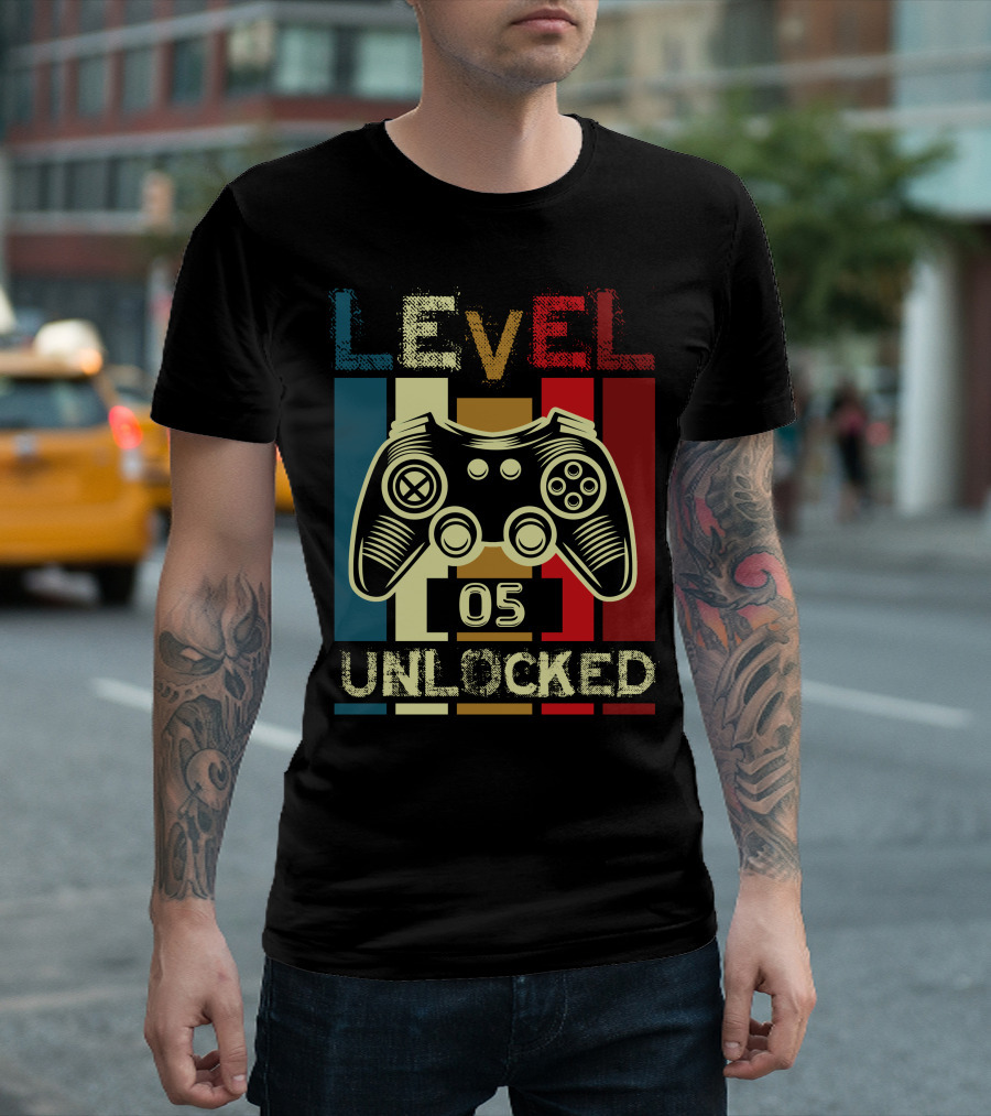 Level 05 Unlocked Video Game Controller T-Shirt