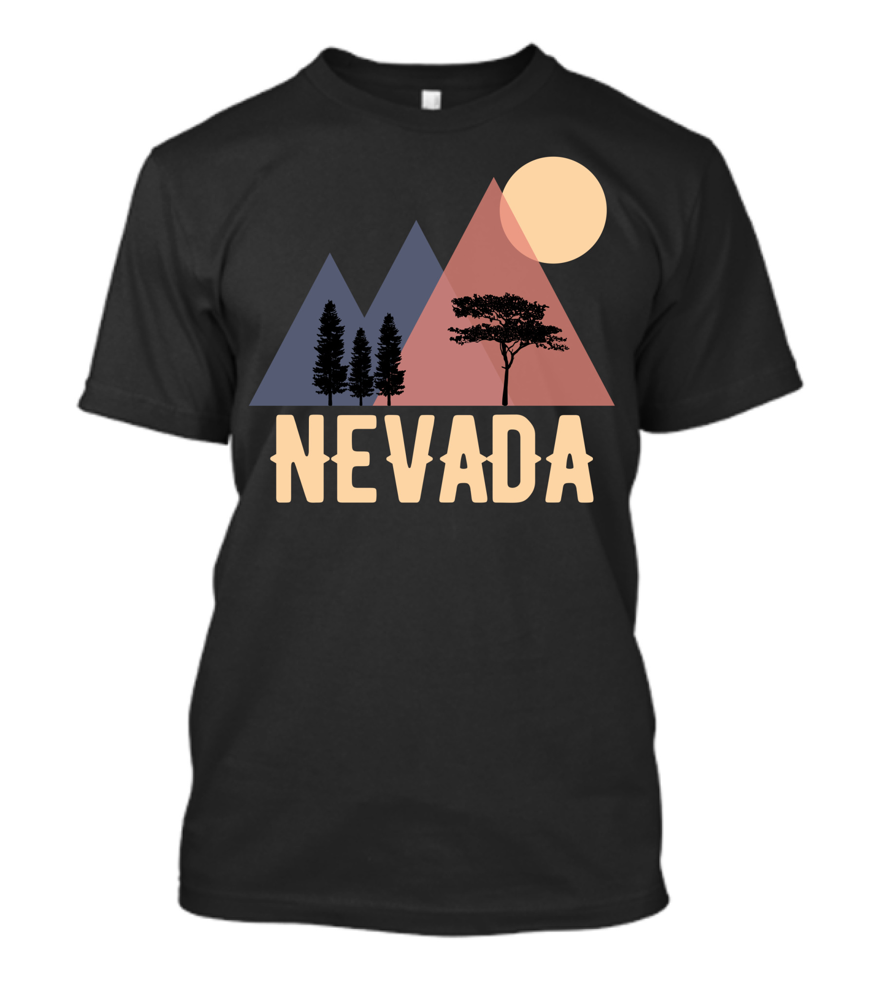 Nevada Mountains Trees Sun T-Shirt