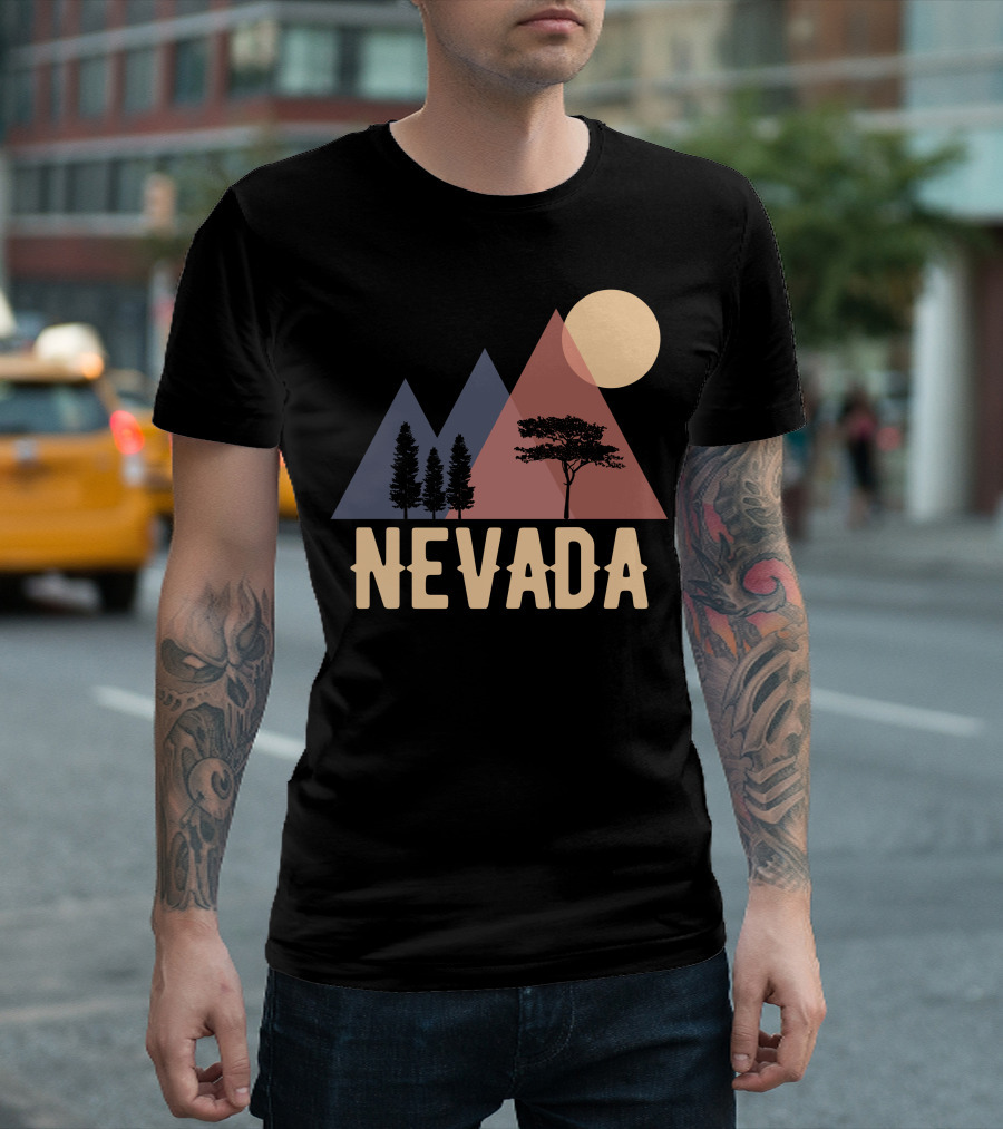 Nevada Mountains Trees Sun T-Shirt