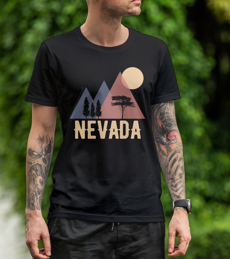 Nevada Mountains Trees Sun T-Shirt