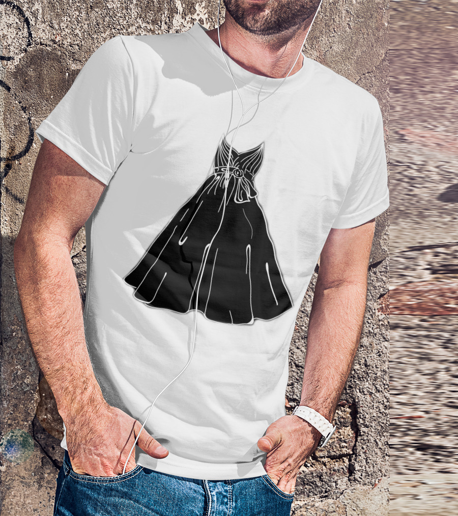 Princess Black Gown Line Art Sketch Dress Belt T-Shirt