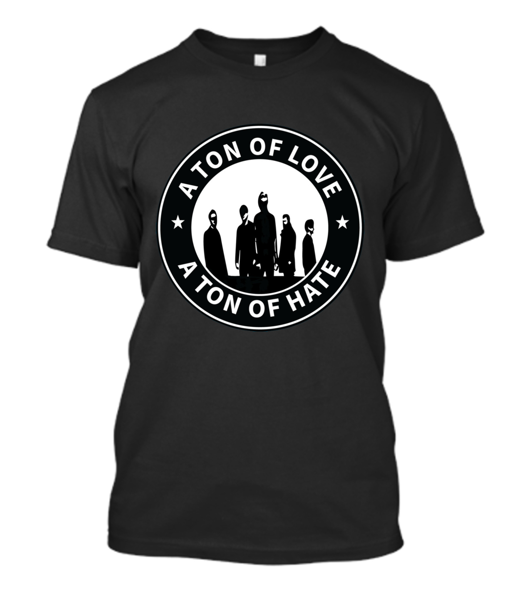 A Ton Of Love A Ton Of Hate Silhouette Circle T-Shirt