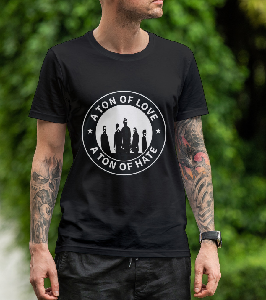 A Ton Of Love A Ton Of Hate Silhouette Circle T-Shirt