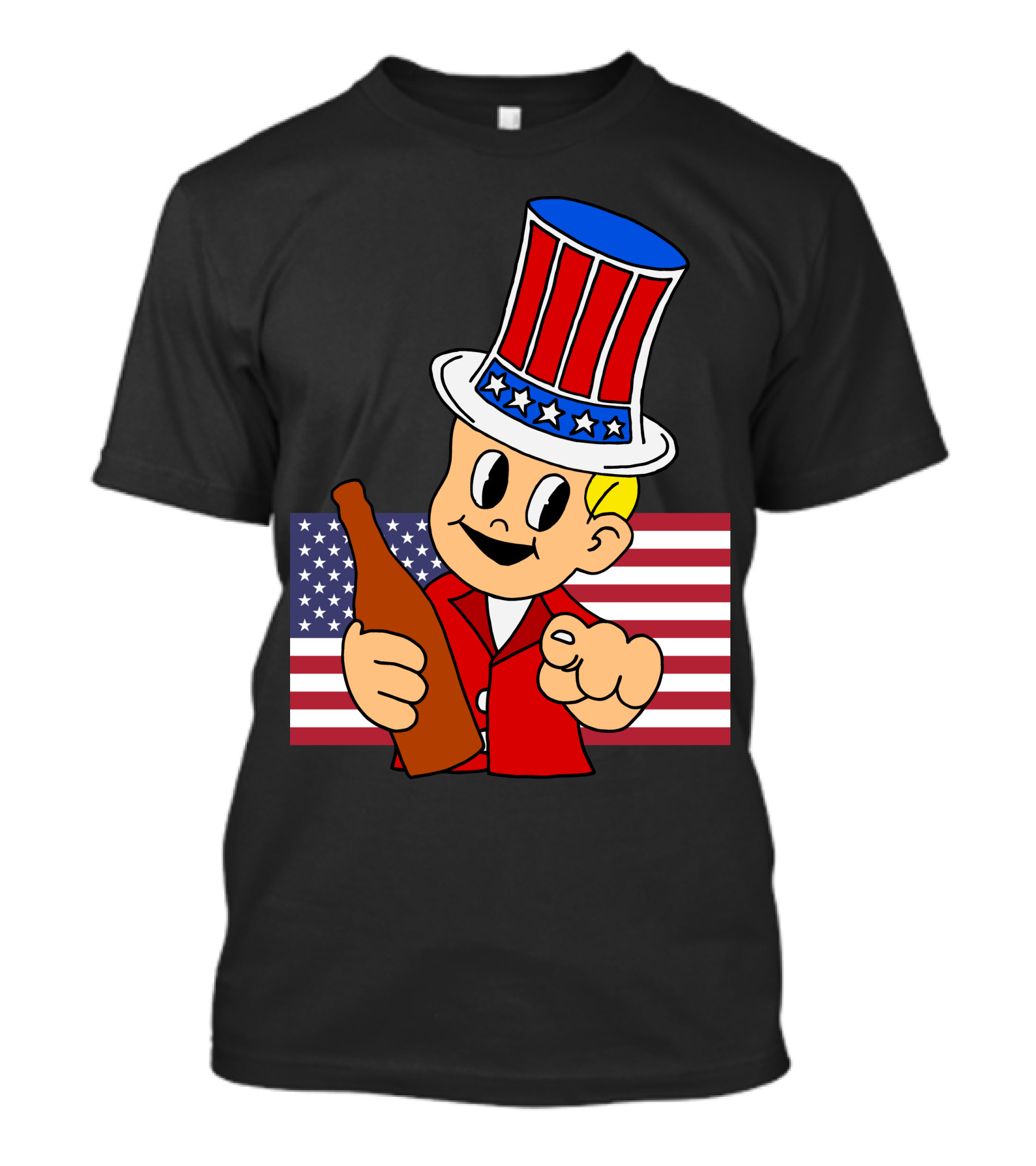 Anchorman Milk Was A Bad Choice Uncle Sam Parody With Stars And Stripes Background T-Shirt