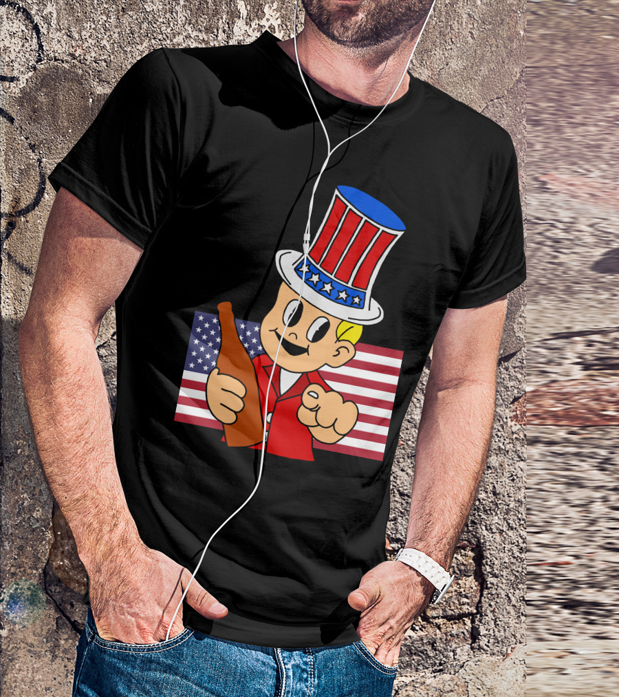 Anchorman Milk Was A Bad Choice Uncle Sam Parody With Stars And Stripes Background T-Shirt