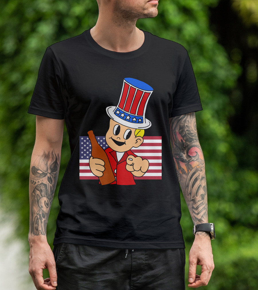 Anchorman Milk Was A Bad Choice Uncle Sam Parody With Stars And Stripes Background T-Shirt