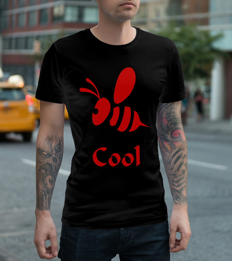 Cool Red Bee Puzzle Graphics T-Shirt