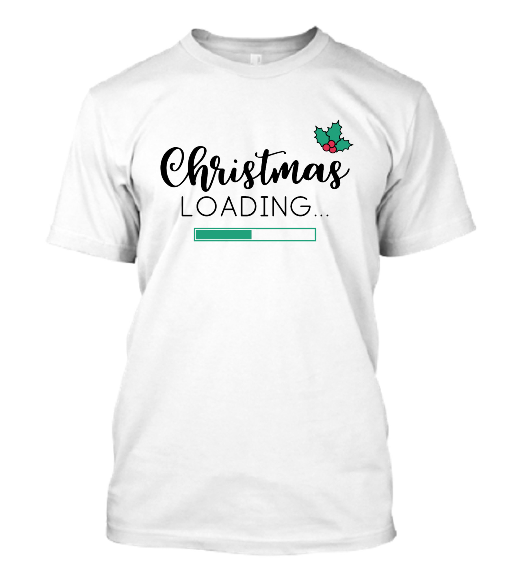 Christmas Loading Holly Progress Bar T-Shirt