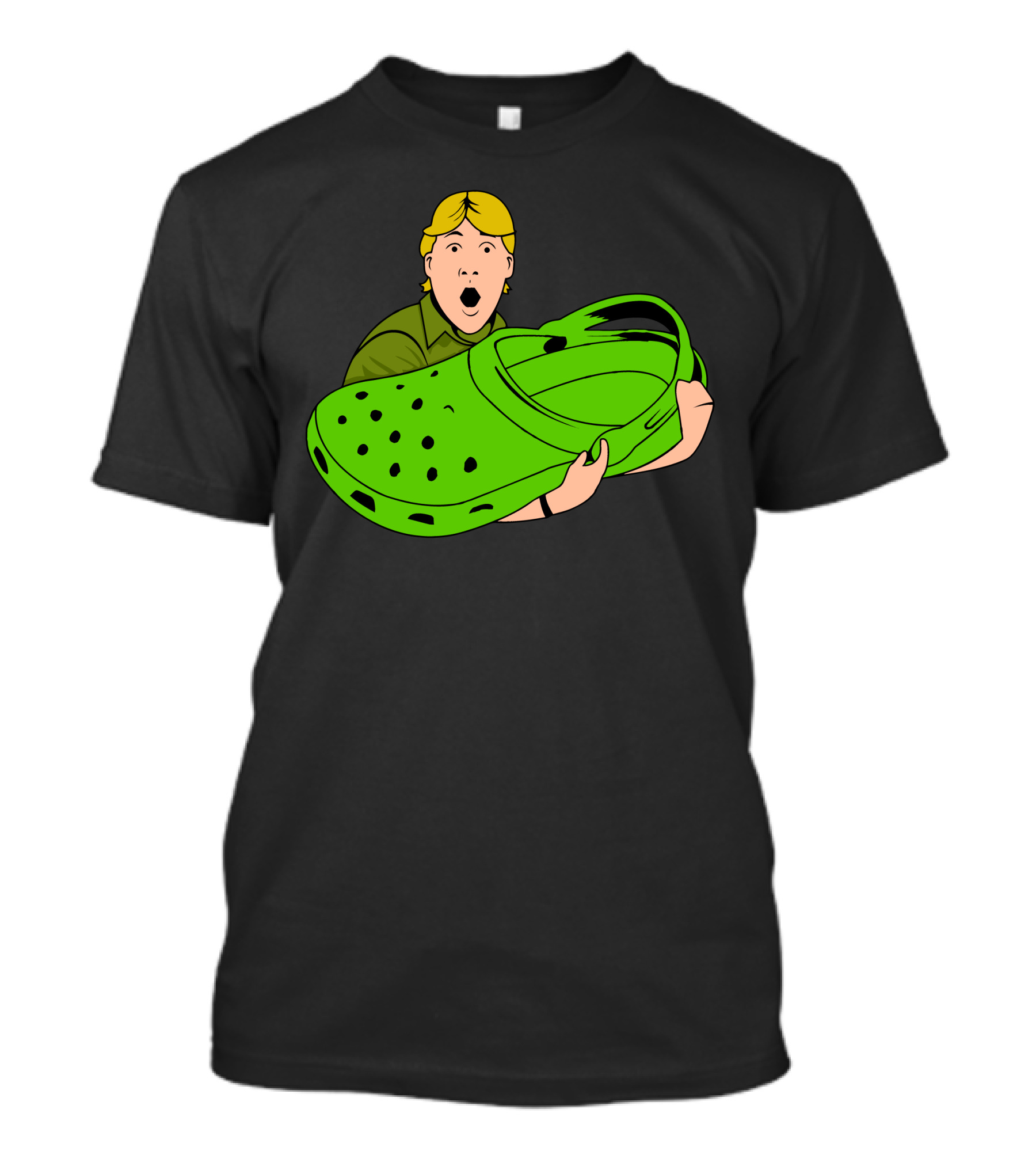 Crikey Legend Holding Giant Green Croc T-Shirt