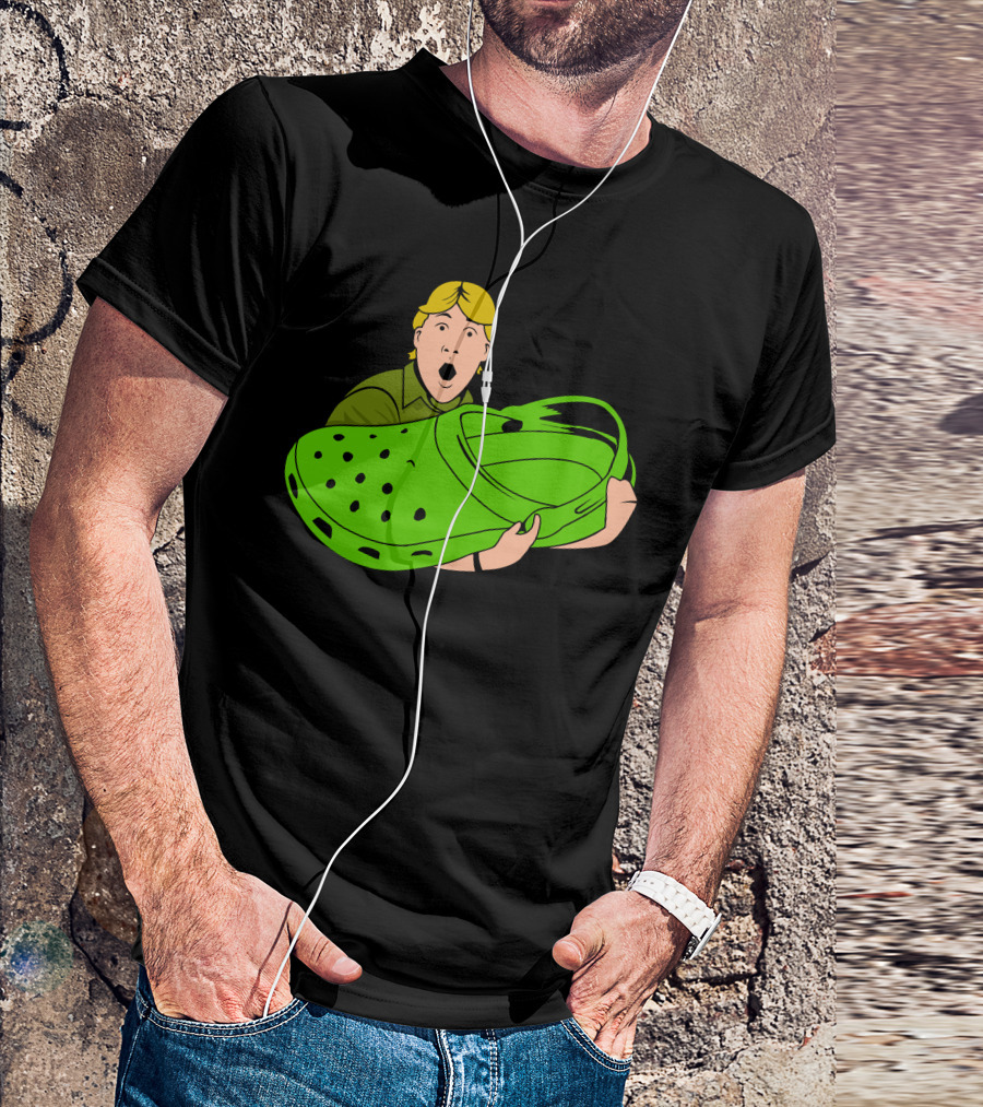 Crikey Legend Holding Giant Green Croc T-Shirt
