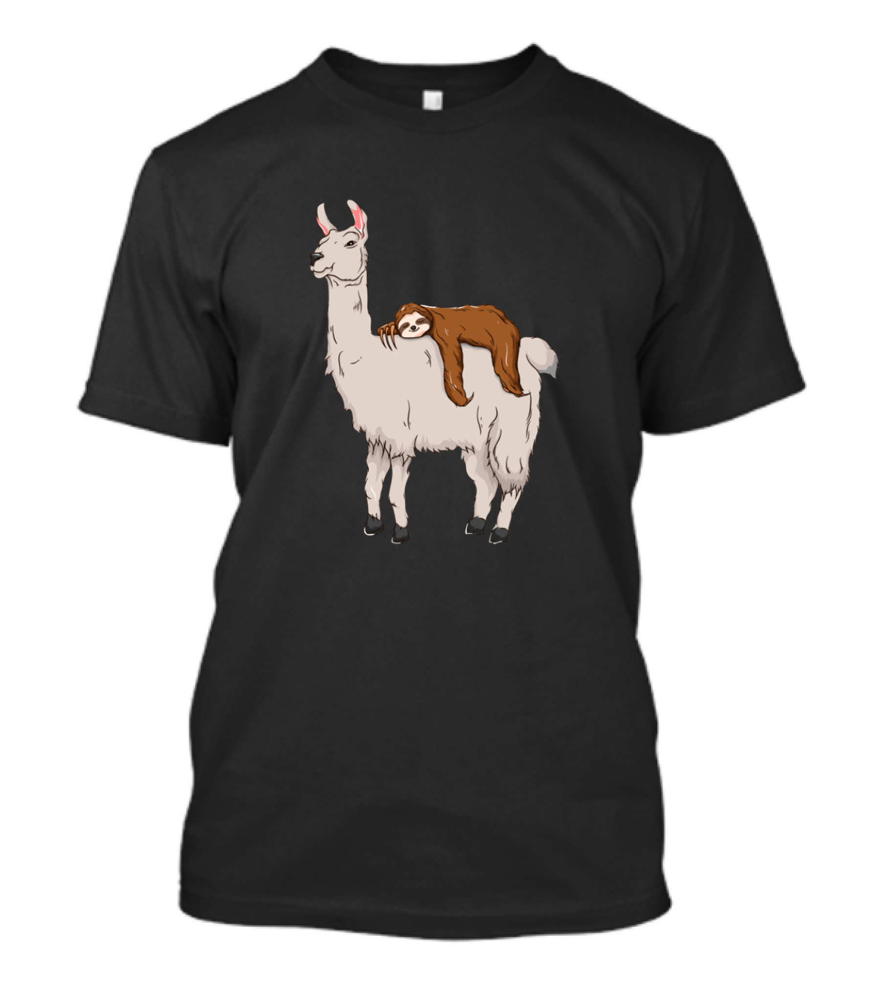 Sleepy Sloth Lounging On Chill Llama T-Shirt