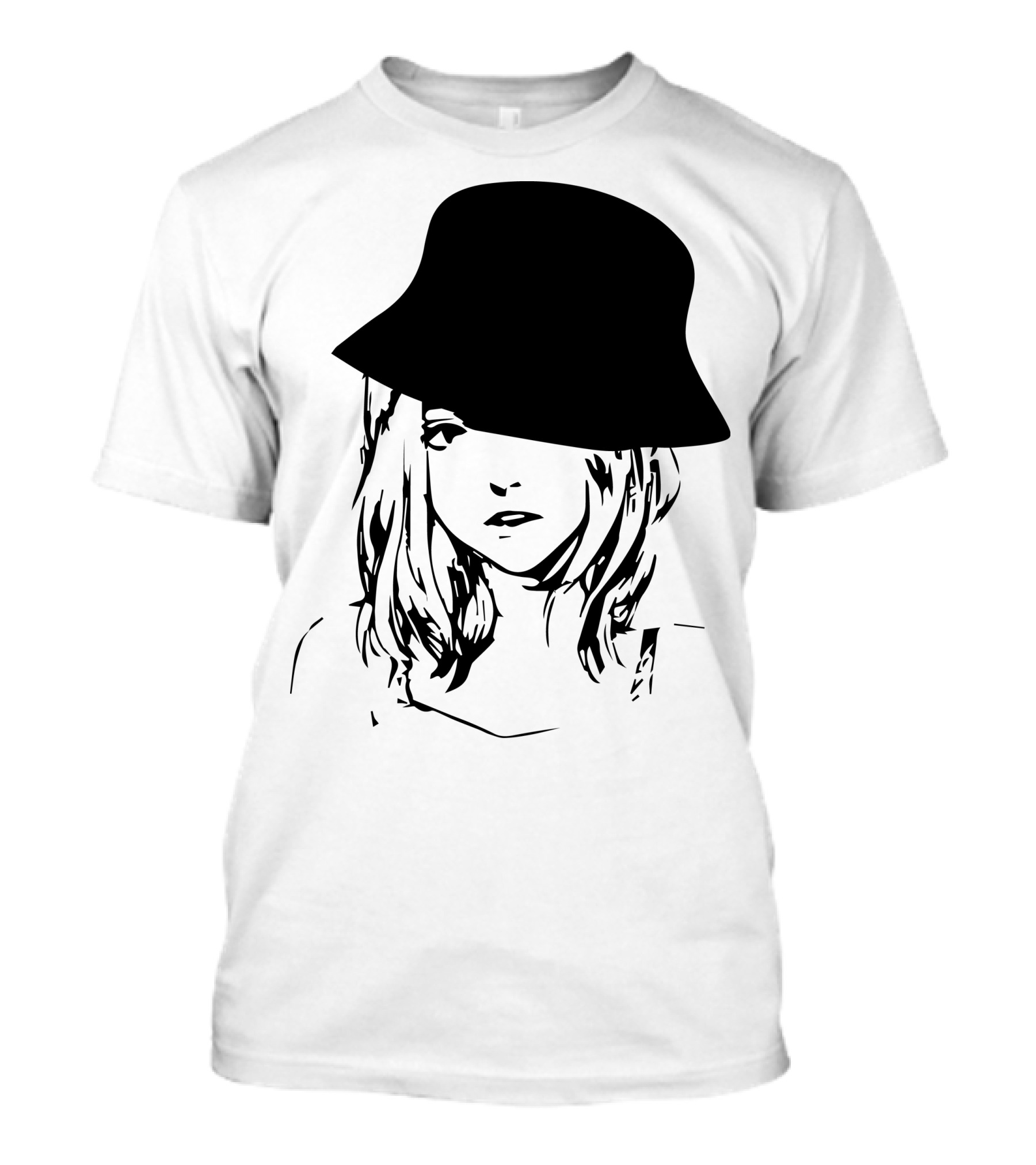 Gal Mysterious Monochrome Silhouette With Hat T-Shirt