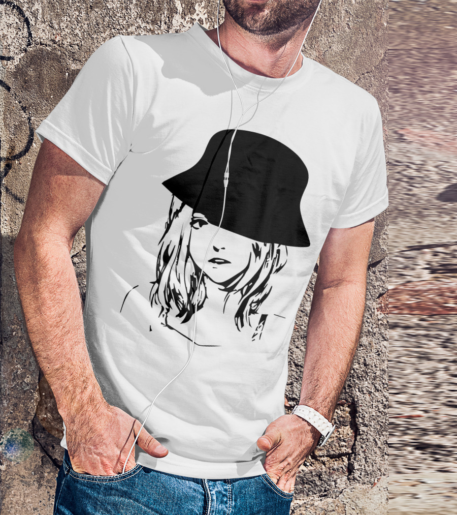 Gal Mysterious Monochrome Silhouette With Hat T-Shirt