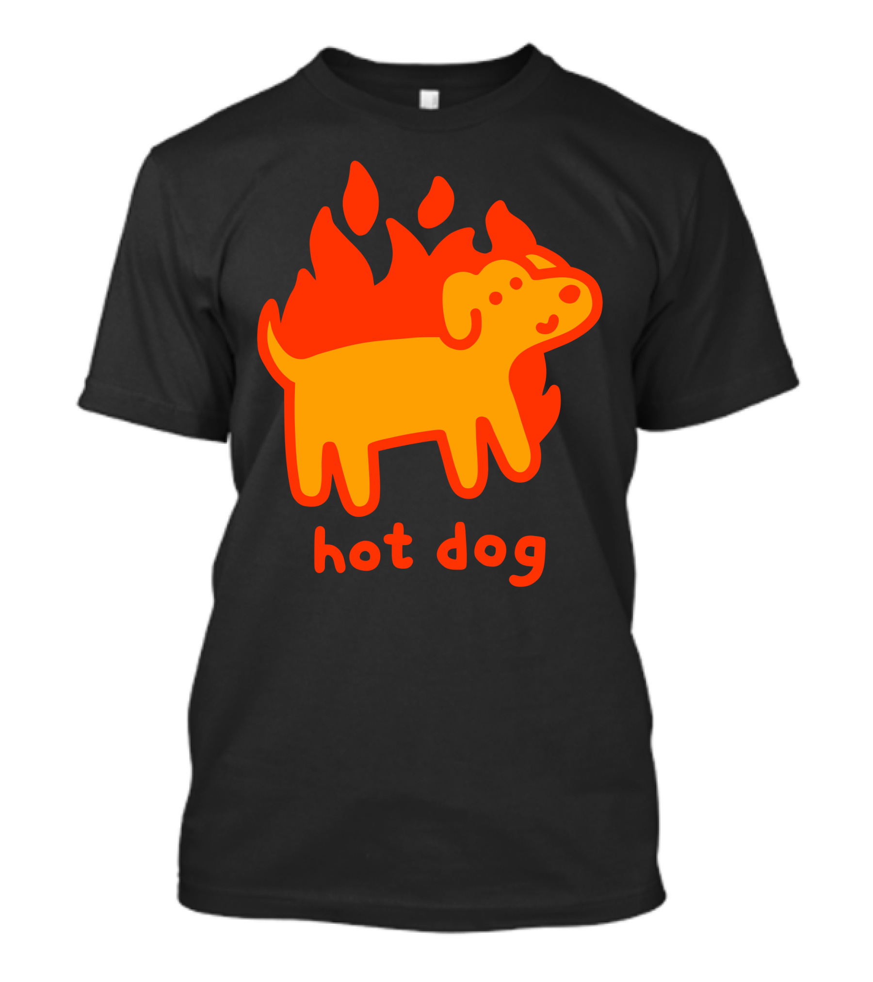 Hot Dog Flaming Cartoon Canine T-Shirt