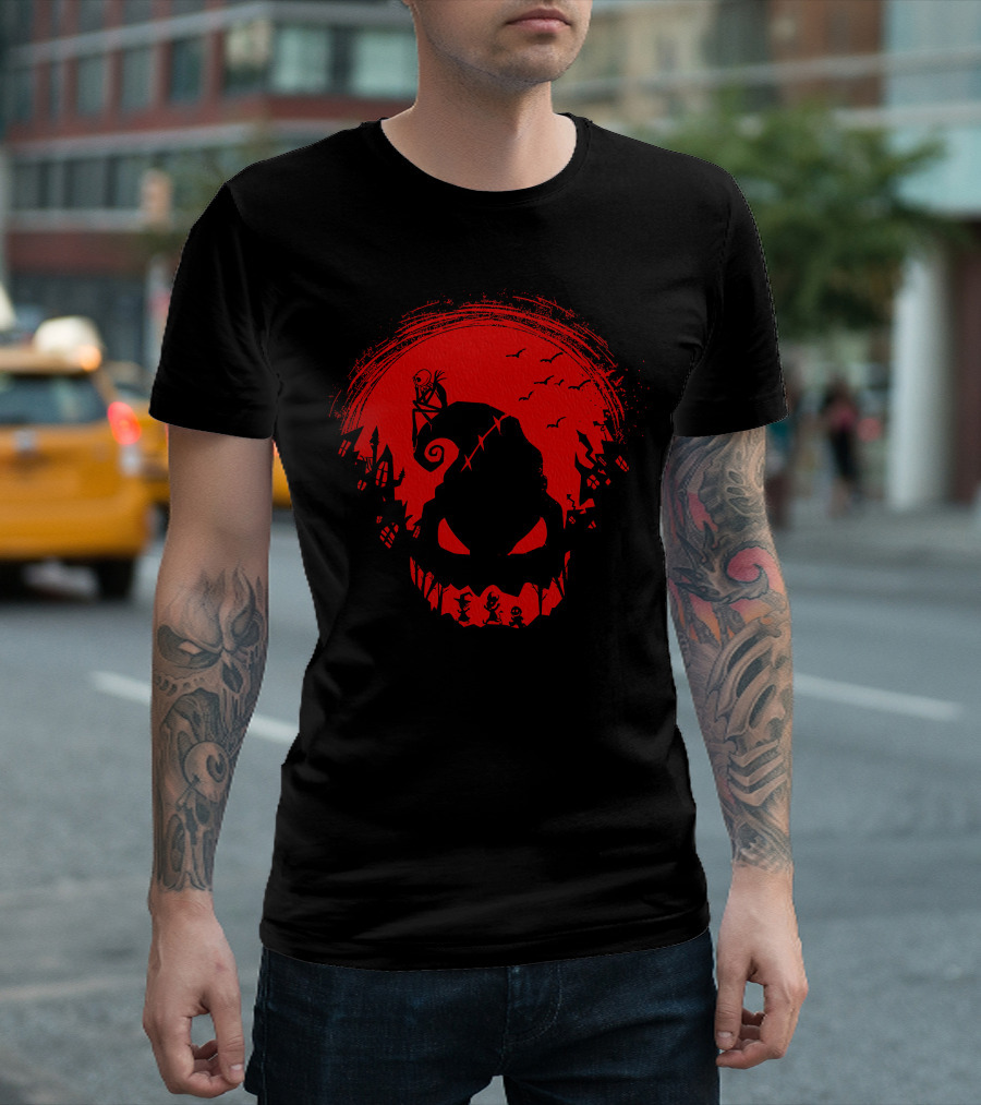 Jack Skellington Night Halloween Town Scene T-Shirt
