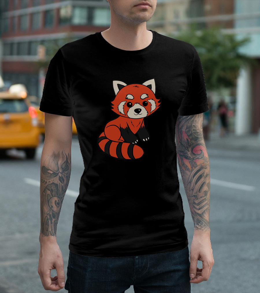 Red Panda Cartoon Cute Sitting T-Shirt