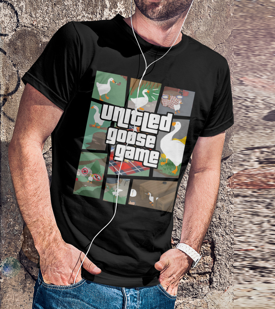 Untitled Goose Game Comic Style Mischief Scenes T-Shirt
