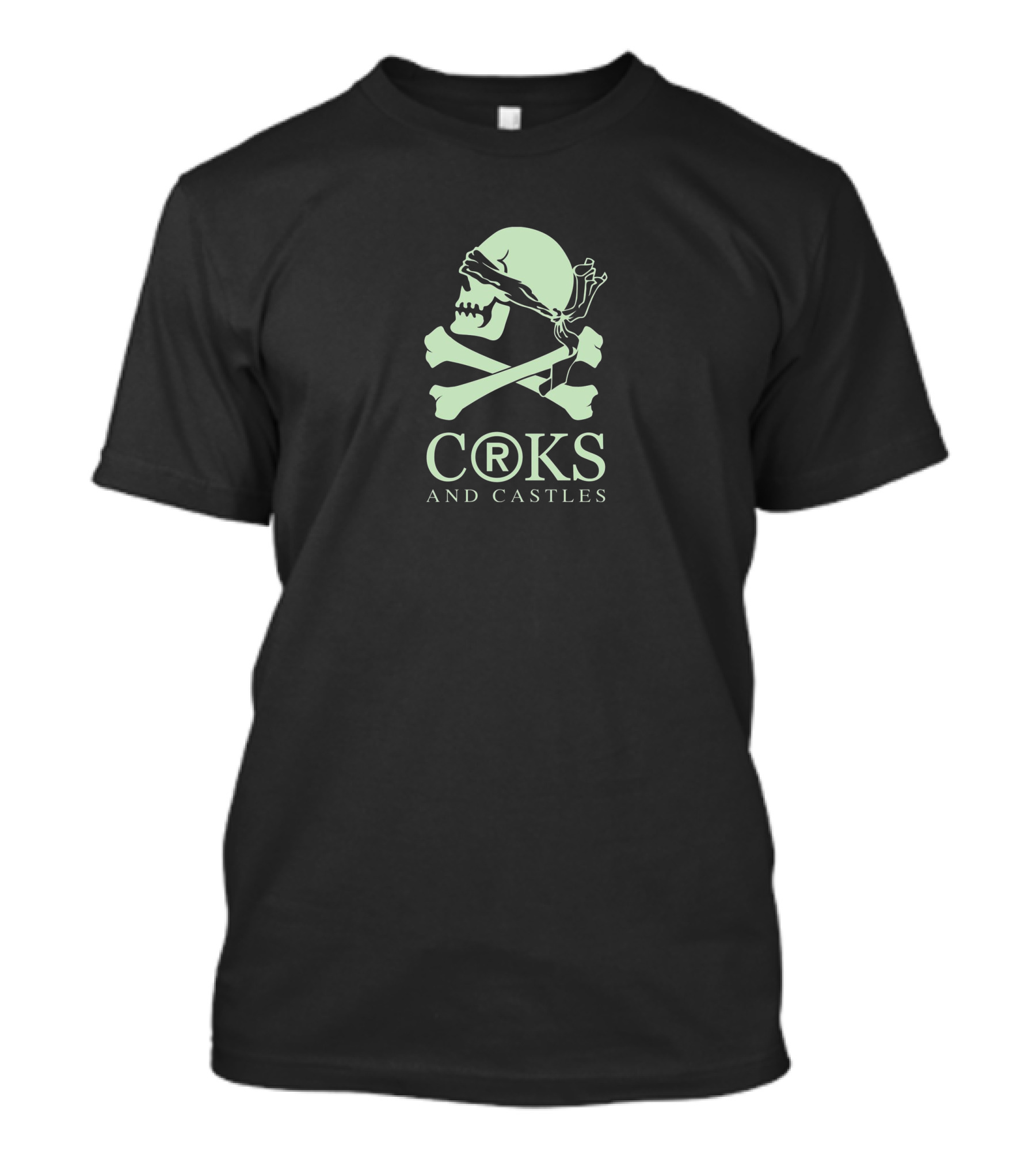 Corks And Castles Blindfolded Skull And Crossbones T-Shirt