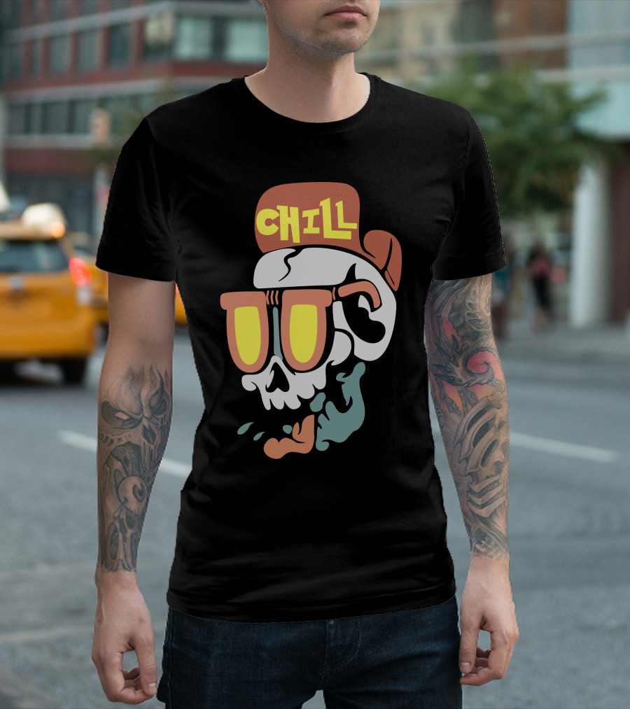 Chill Skull Sunglasses Cap T-Shirt