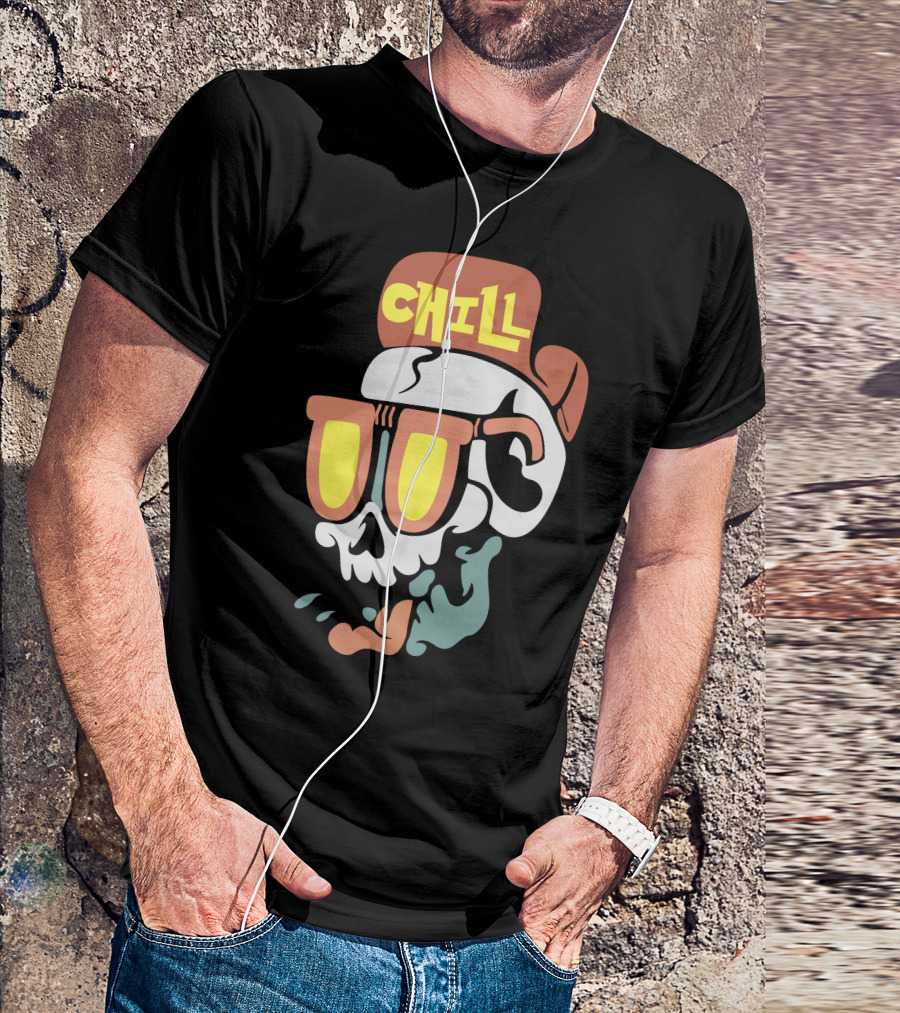 Chill Skull Sunglasses Cap T-Shirt