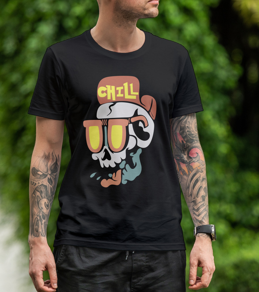Chill Skull Sunglasses Cap T-Shirt