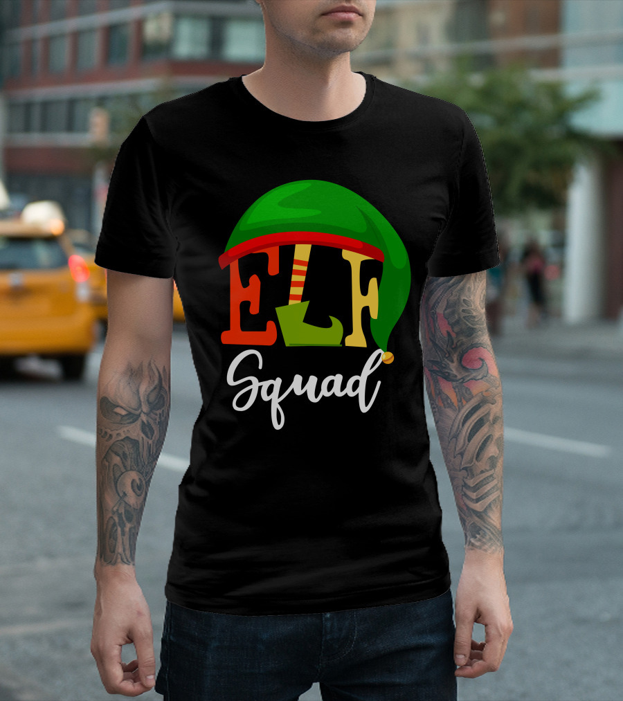 Elf Squad Green Hat Festive T-Shirt