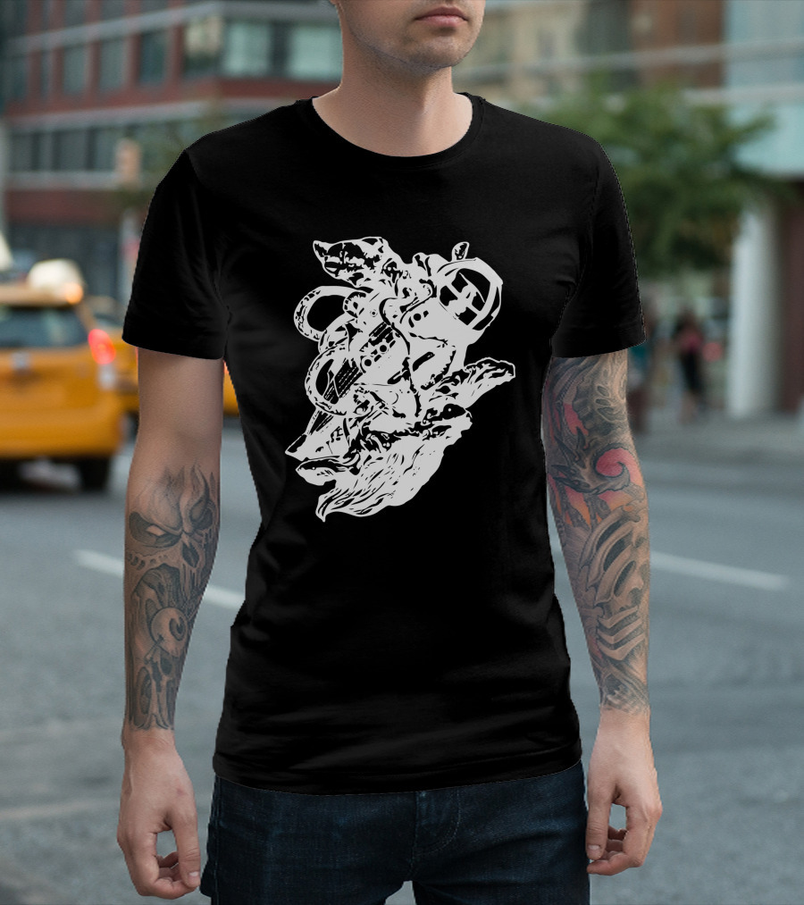 Giant Squid Vs Diver and Submarine Fusion T-Shirt