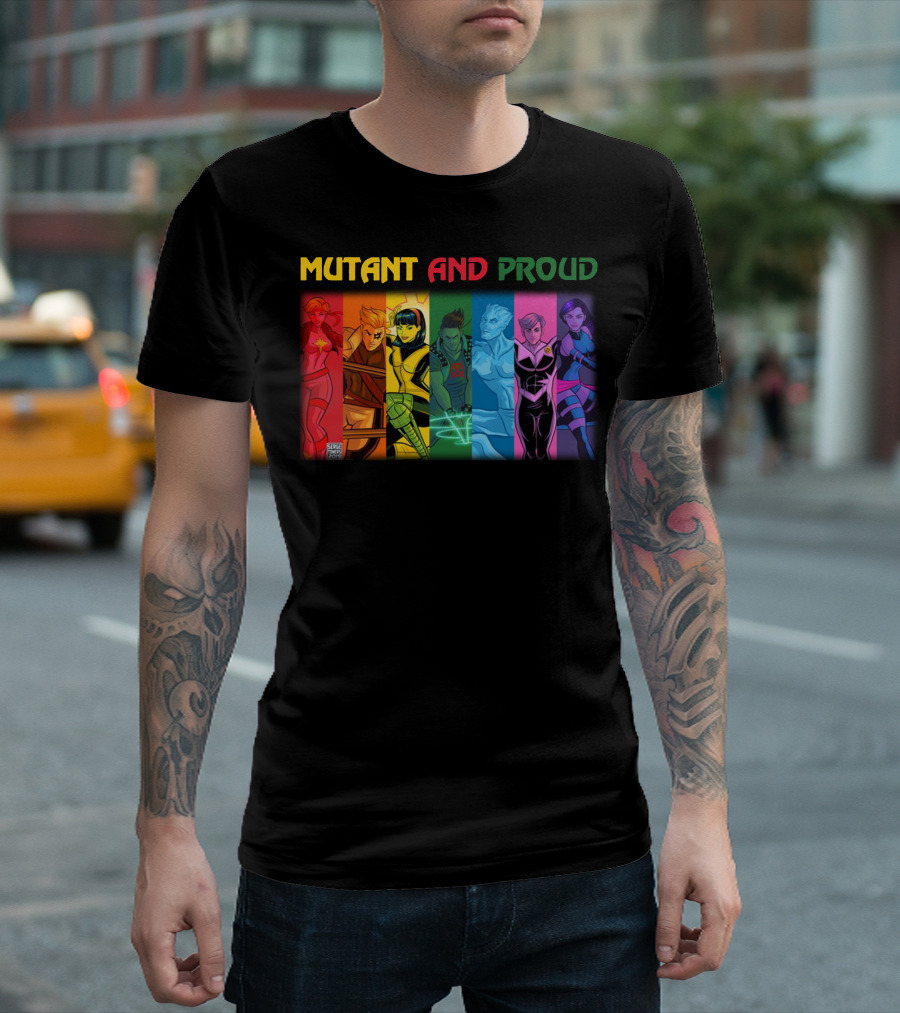Mutant And Proud Marvel X-Men Rainbow Characters T-Shirt