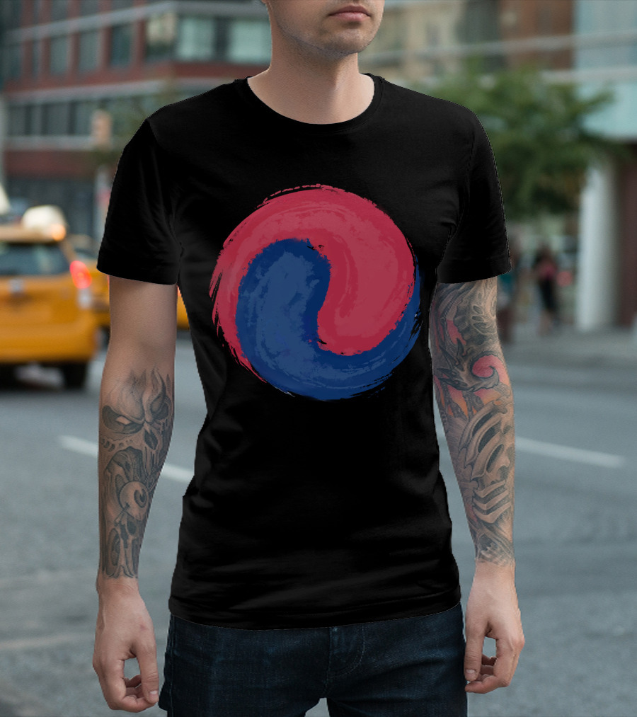 Red And Blue Taiji Symbol Fusion T-Shirt