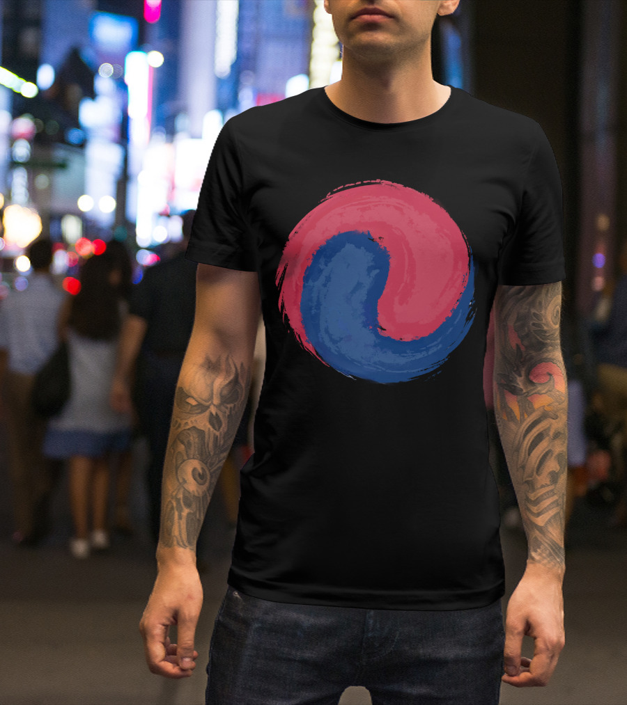 Red And Blue Taiji Symbol Fusion T-Shirt