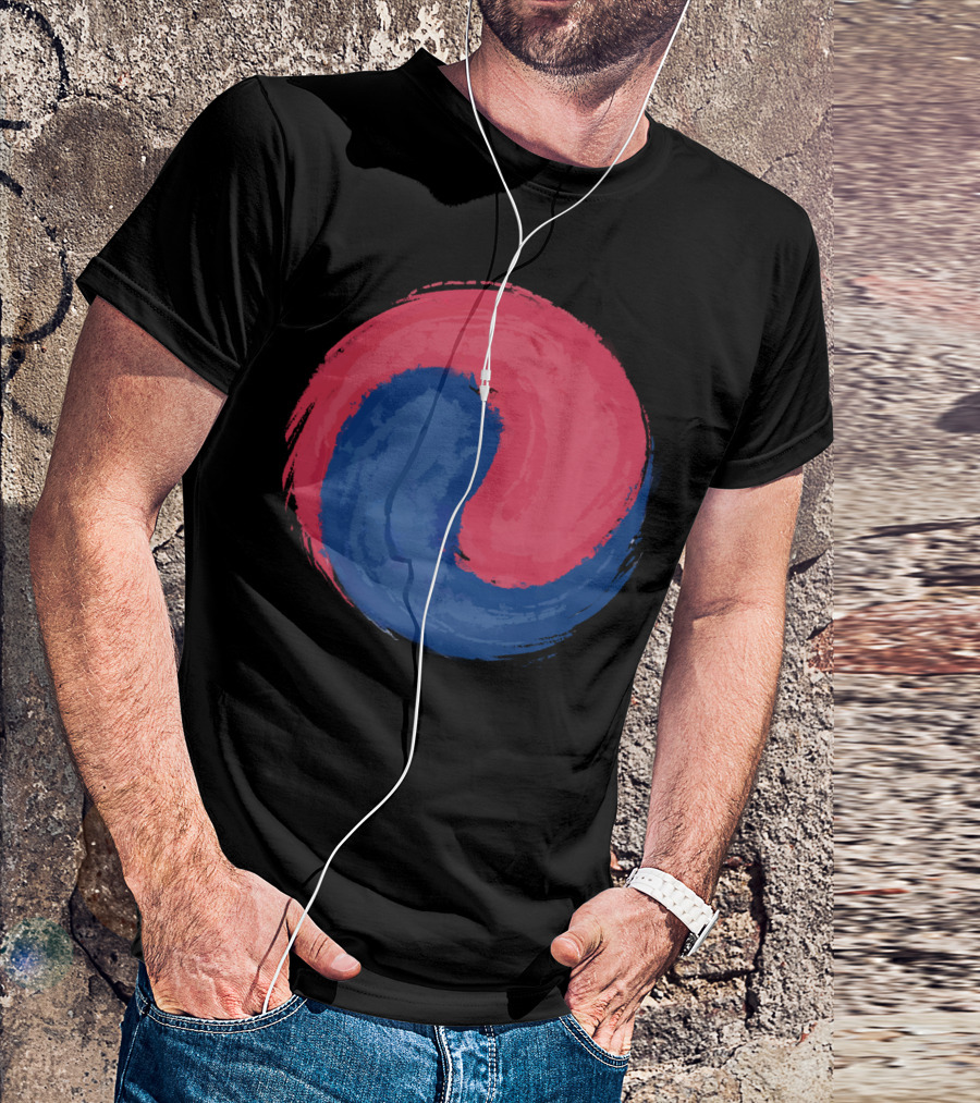 Red And Blue Taiji Symbol Fusion T-Shirt