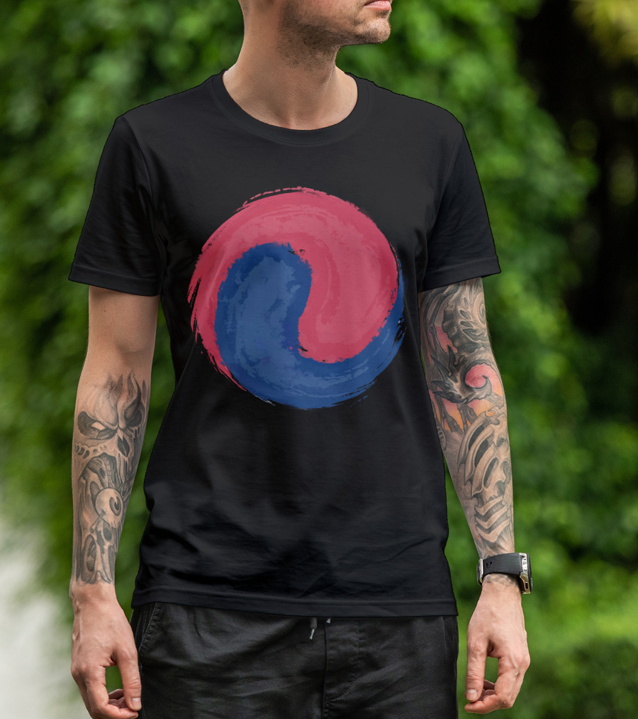 Red And Blue Taiji Symbol Fusion T-Shirt