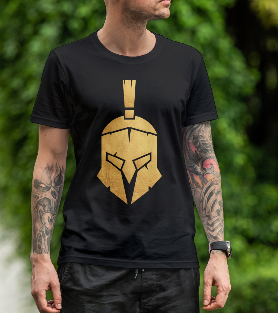 Spartan Gold Helmet Design Retro T-Shirt