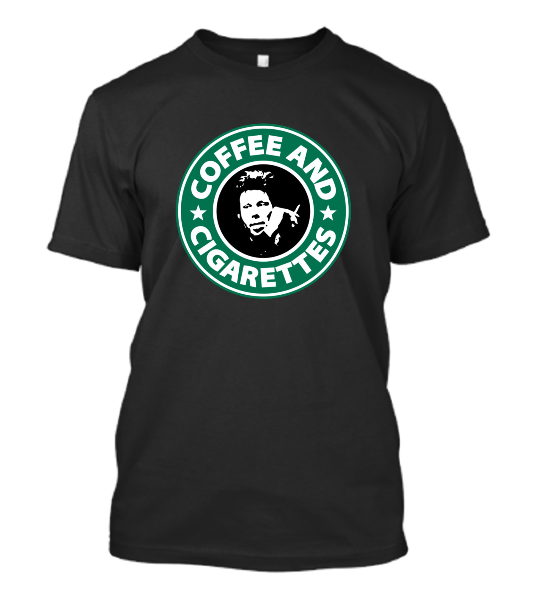 Tom Waits Coffee And Cigarettes In Iconic Green Emblem T-Shirt