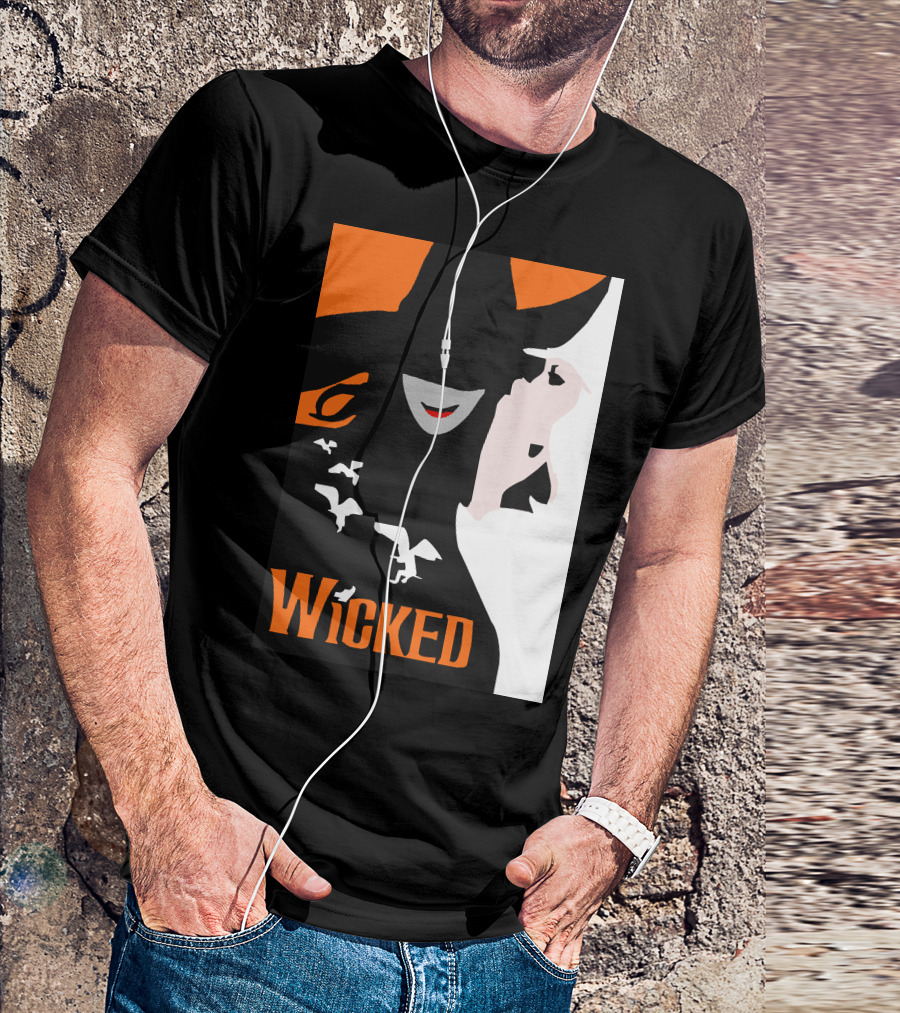 Wicked Broadway Musical Witch Silhouette And Flying Monkeys T-Shirt