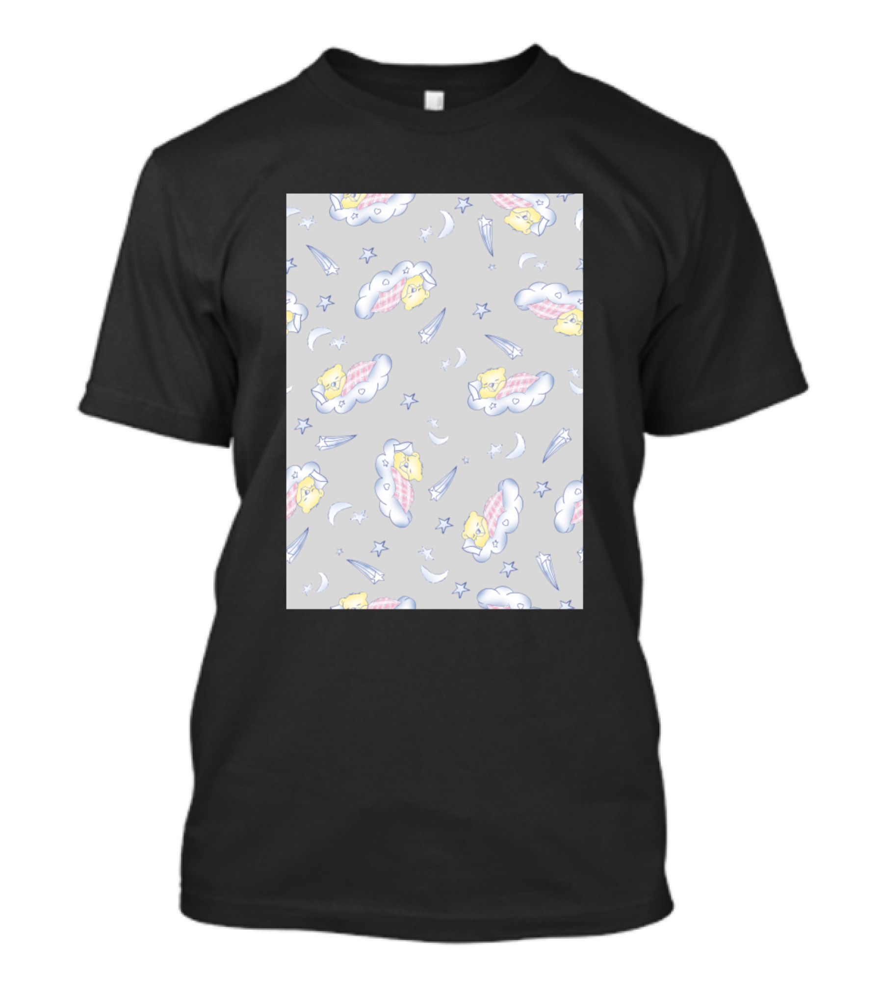 Dreaming Yellow Teddy Bears On Clouds With Stars And Shooting Stars T-Shirt