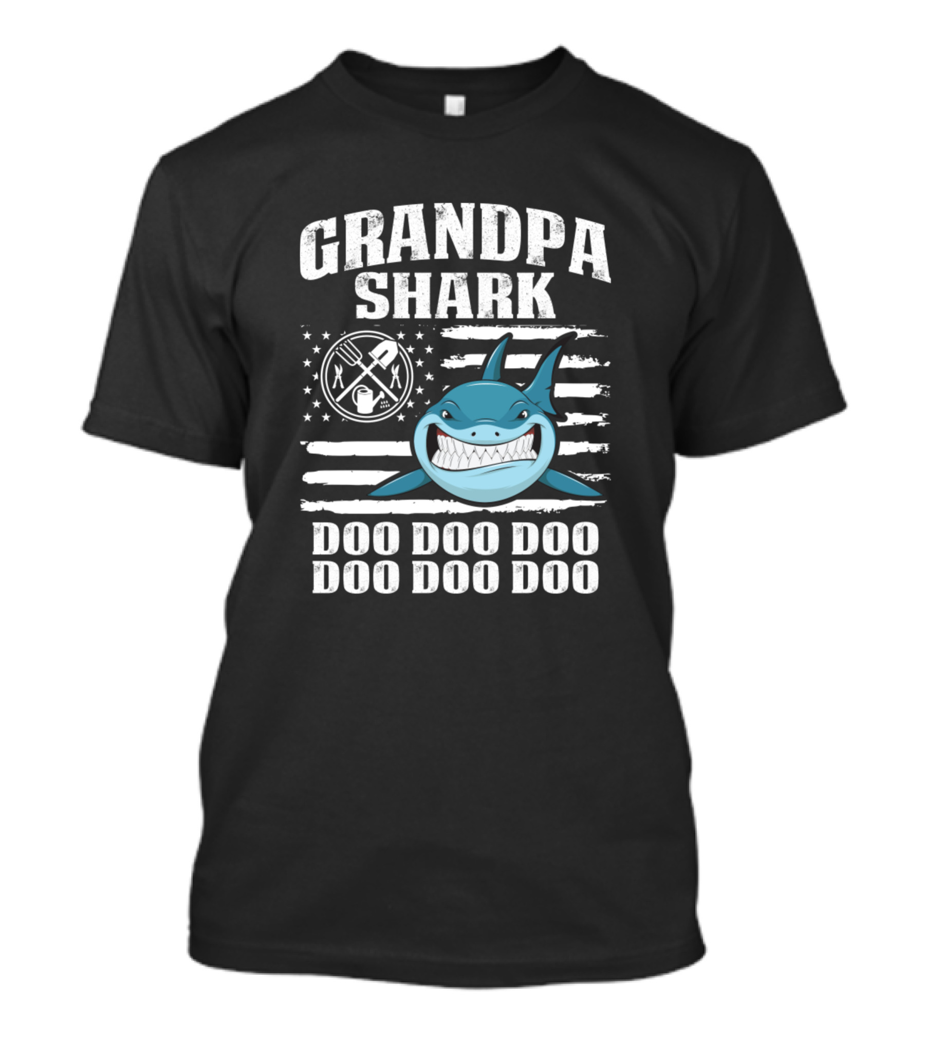 Grandpa Shark Doo Doo Doo American Farmer T-Shirt