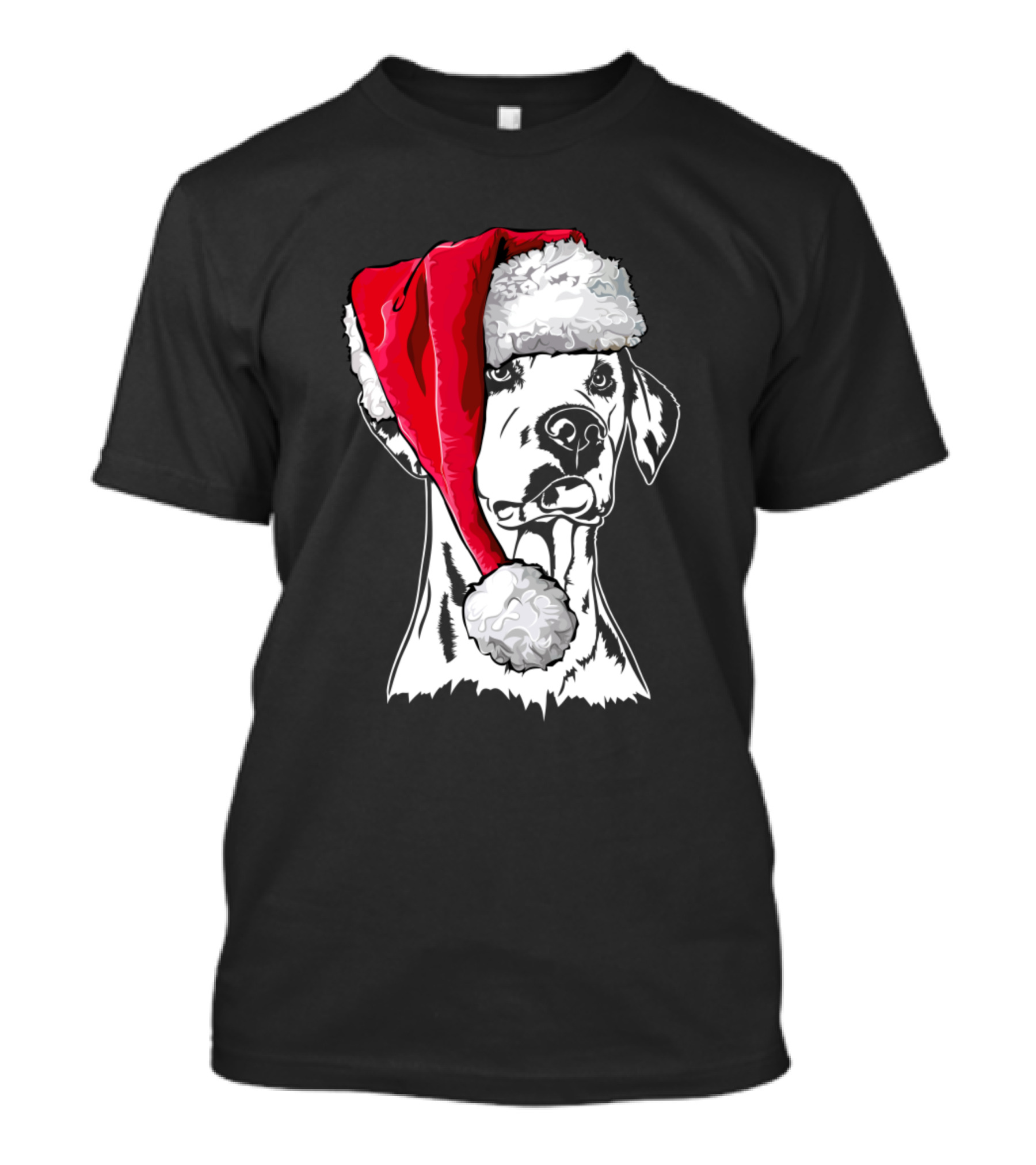 Dalmatian Santa Hat Funny Christmas Dog T-Shirt