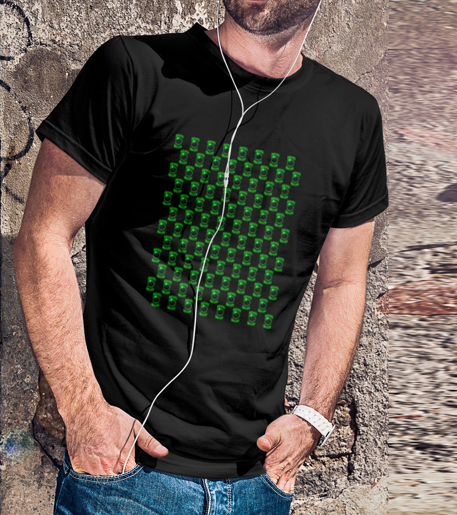 Green Solar Eclipse Pattern Of Green Lantern Rings T-Shirt