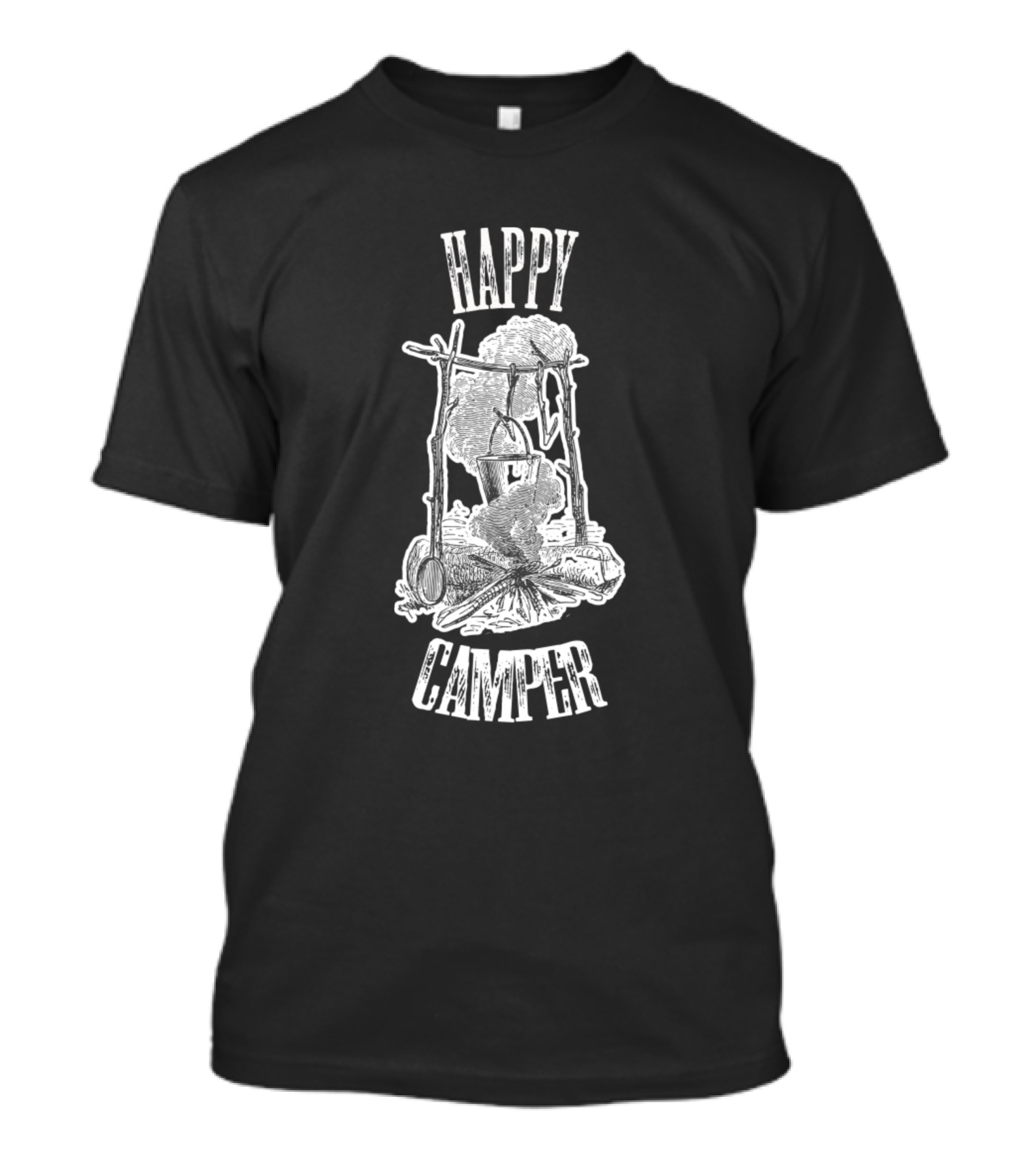 Happy Camper Hiking Vacation Outdoor Adventurer T-Shirt