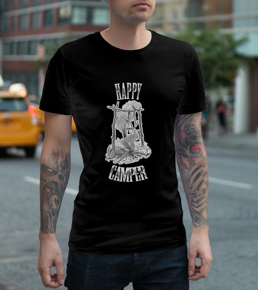 Happy Camper Hiking Vacation Outdoor Adventurer T-Shirt