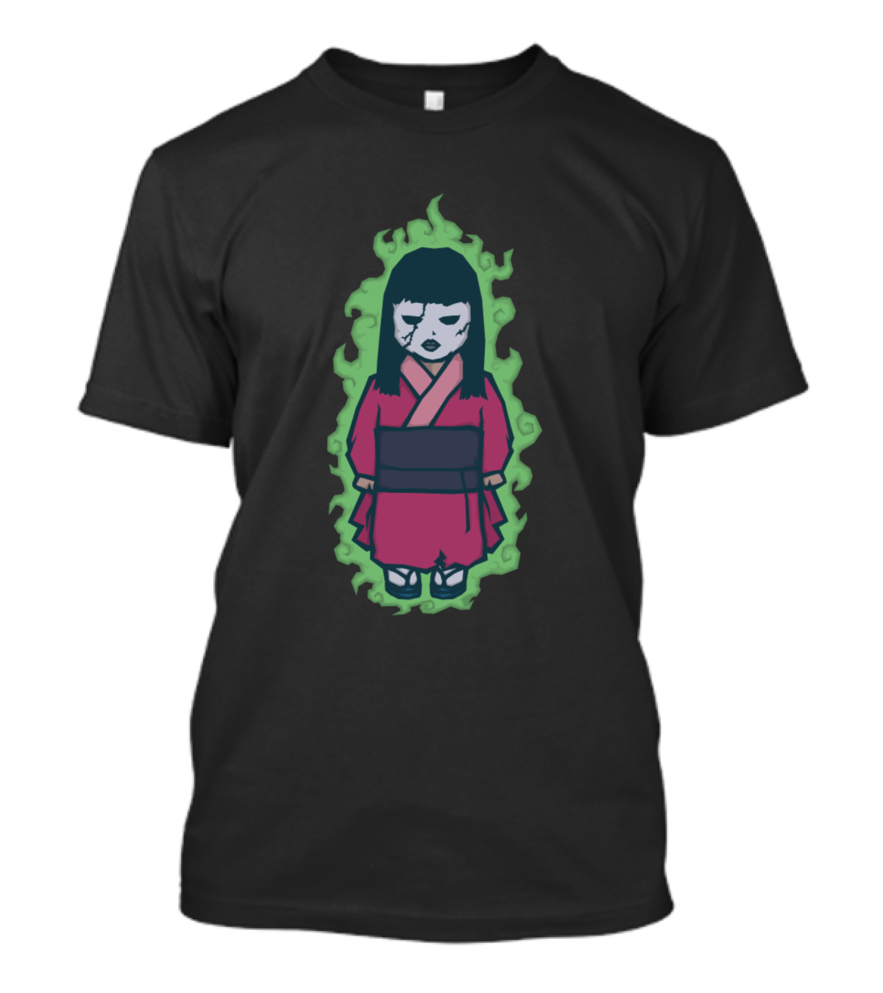 Hinnagami Doll Yokai Spooky Green Aura T-Shirt