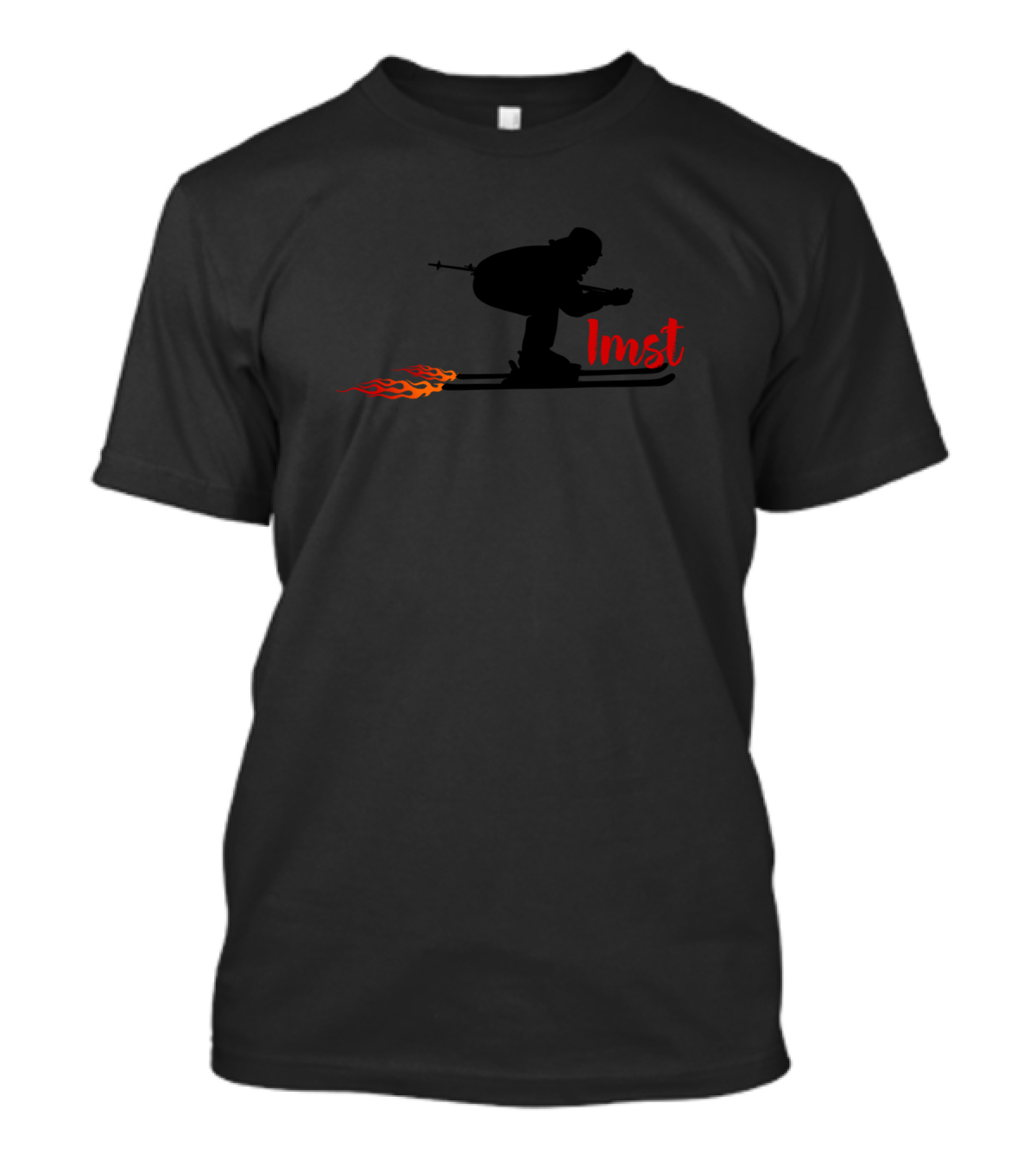 Imst Austria Skiing Silhouette With Flames T-Shirt