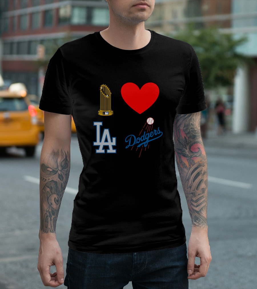 World Series Champions LA Dodgers Baseball Love Trophy T-Shirt