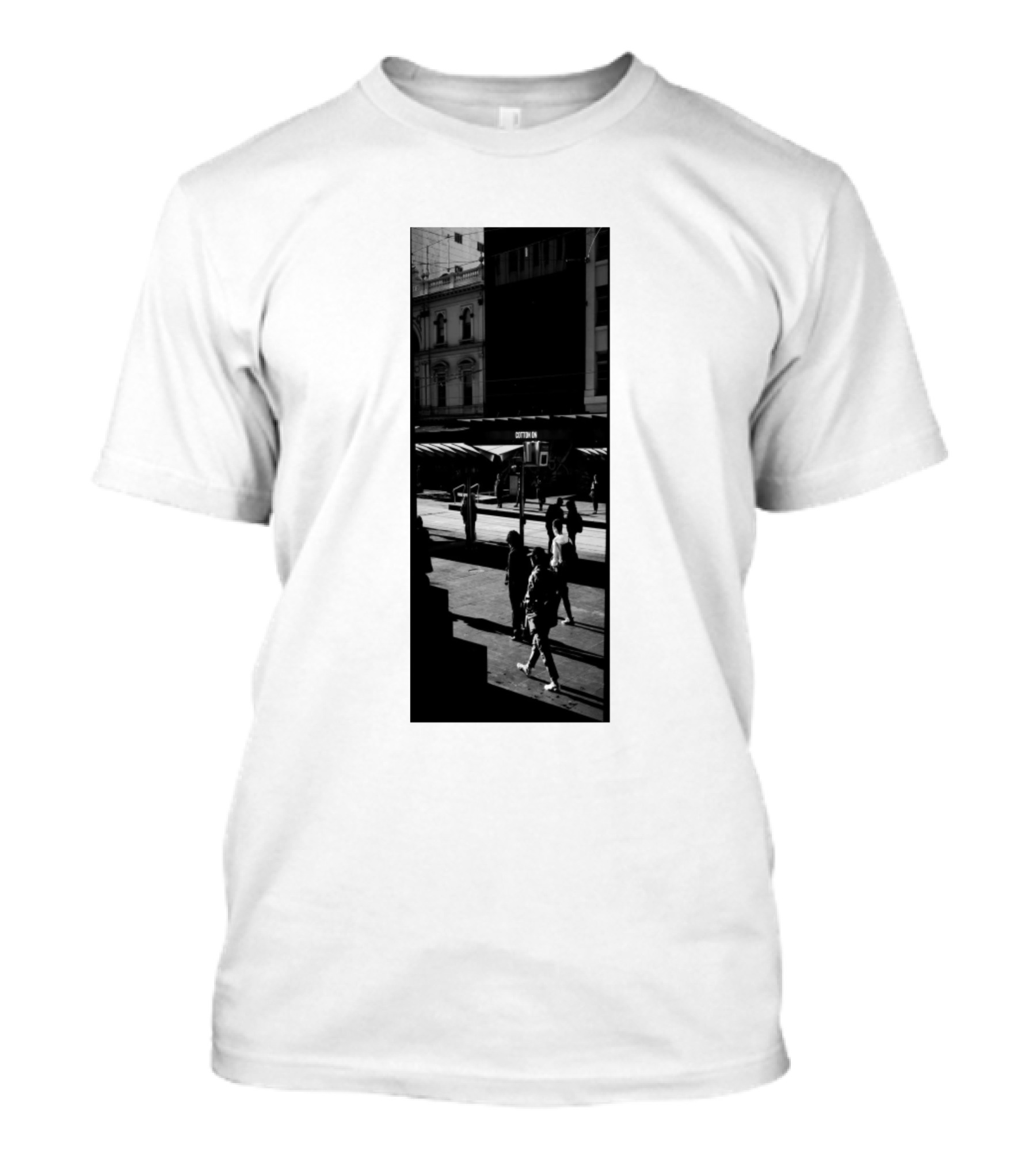 People Walking Around Urban Street Scene Shadows T-Shirt