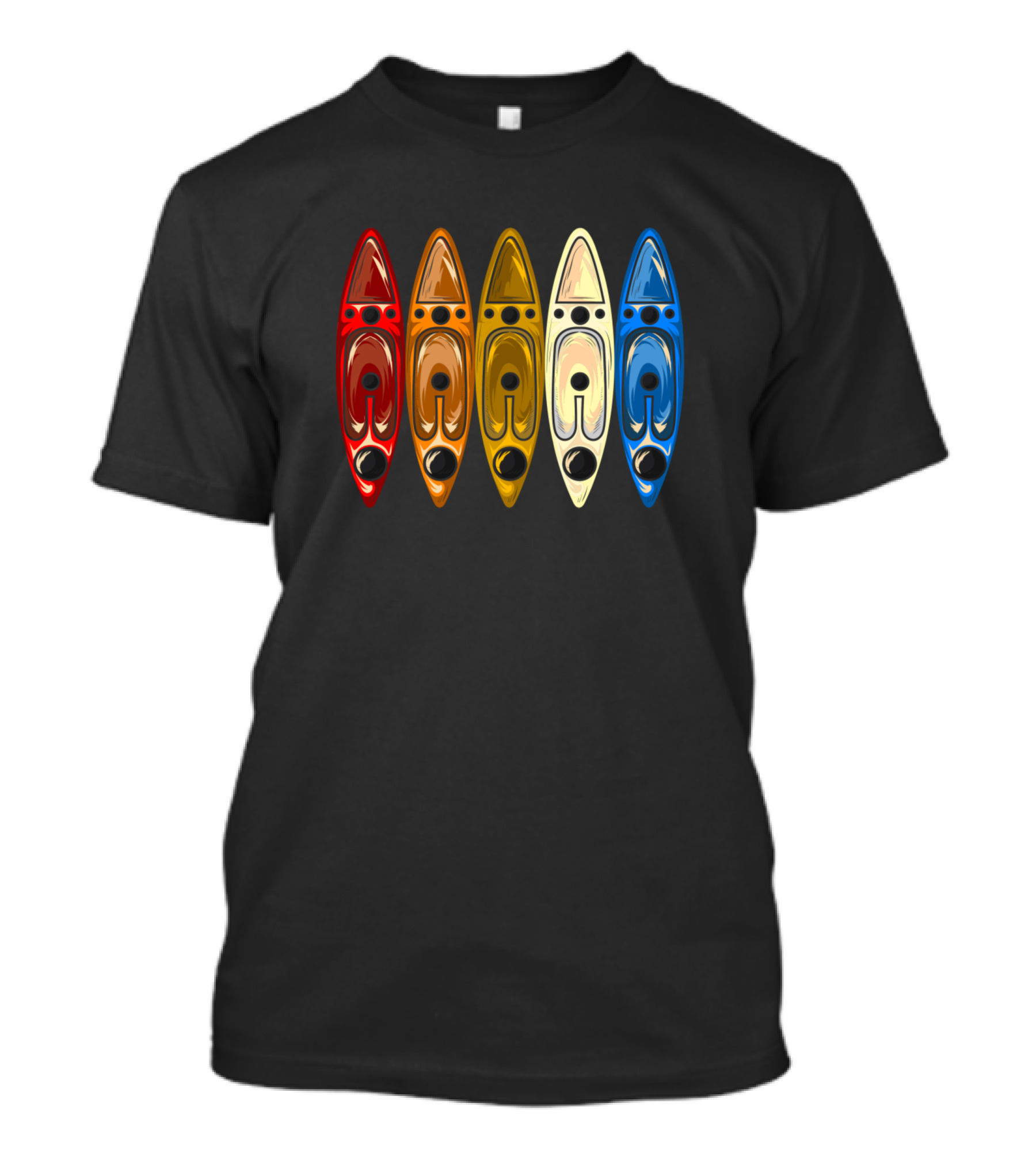 Retro 70S Kayaking Vintage 80S Kayak Colorful Rows T-Shirt